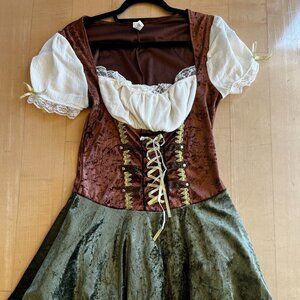 Oktoberfest / Robin Hood / Medieval Tavern Costume – Juniors L, Corset Dress Set